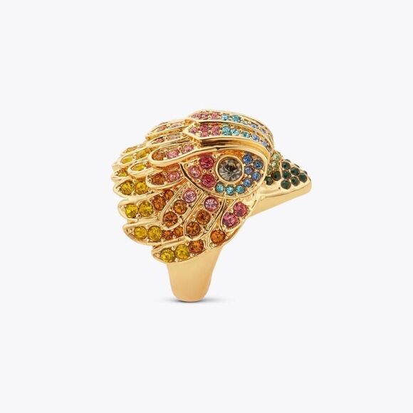Kurt Geiger Multi Colored Crystal Eagle Ring Size 8 - Picture 3 of 3